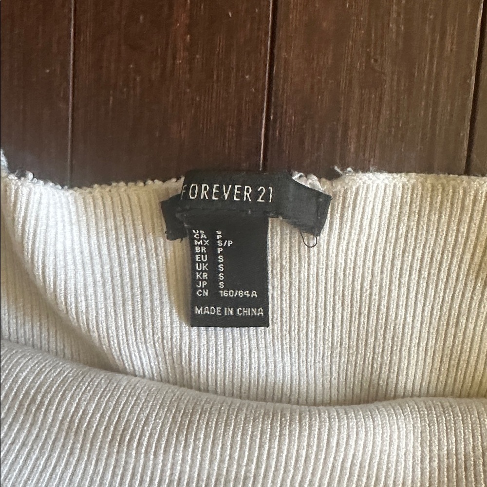 DC Cream Ribbed Knit Top - Picture 3 of 3